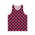 Retro checkerboard pattern unisex tank top with music notes