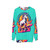 Unicorn skateboarding neon color sweatshirt - hanging