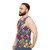 Colorful horse racing unisex tank top with jockey silks design - men side