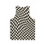 Wavy checkerboard pattern unisex retro tank top - Back