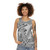 Unisex tank top with chess design and geometric pattern - women