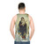 Unisex tank top with image of Virgin Mary and angels - men back