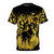 Golden deer splatter design printed on a high-quality t-shirt