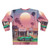 Retro synthwave sweatshirt with sunset and palm trees design - Back