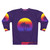 Retro 80s Synthwave Sun Palm Trees Sweatshirt - Back