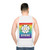 Colorful rainbow unisex tank top - men back