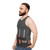 Unisex Charade tank top featuring Pink Floyd inspired protest design - men side