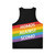 Unisex tank top with slogan "Homos Against Scomo" for LGBTQ activism - Back