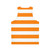 Orange and white horizontal striped unisex tank top - Back