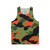 Orange and green camouflage unisex tank top