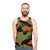 Orange and green camouflage unisex tank top - men