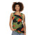 Orange and green camouflage unisex tank top - women