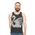 Legendary swan unisex tank top with colorful abstract animal art design - men