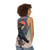 Psychedelic oracle unisex tank top with occult bird design - women back
