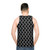 Chain link unisex tank top in black and white - men back