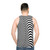 Optical illusion wave pattern black and white unisex tank top - men back