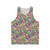 Hobbies unisex tank top with colorful abstract animal graphic