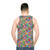 Hobbies unisex tank top with colorful abstract animal graphic - men back