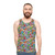 Hobbies Unisex Tank Top with Cartoon Characters and Abstract Pattern - men