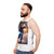 Unisex superhero tank top with graphic slogan design - men side