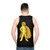 Unisex superhero tank top with minimalist design - men back