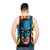 Colorful pop art style superhero bat unisex tank top - men back