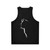 Unisex tank top with a minimalist cat silhouette design - Back