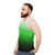 Ombre green to black unisex tank top - men side