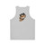 Peeping cat unisex tank top with a funny feline peeking out from wall - Back