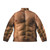 Muscle man wearing a puffer jacket with 6 pack abs - Back