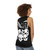 Dark and edgy cat skull unisex tank top - women back