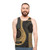 Vintage acoustic guitar yin yang design on a unisex tank top - men