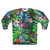 Tropical floral sweatshirt with seamless neon leaf pattern