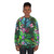 Tropical floral sweatshirt with seamless neon leaf pattern - women