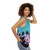 Tropical palm trees silhouette on a unisex summer tank top - women side