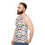 Unisex tank top with a colorful jockey silks pattern design - men side