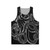 Octopus line art design on a white unisex tank top