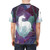 Magical unicorn illustration on a purple t-shirt - men back