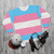 Transgender pride sweatshirt with pride flag design - flat lay