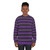 Striped purple and black sweatshirt - women
