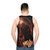 Hellboy fan art graphic on unisex tank top - men back