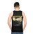 Unisex tank top featuring industrial and experimental music artwork - men back