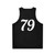 Number 79 Unisex White Tank Top - Back