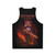 Fantasy gaming character demon retro splash unisex tank top - Back