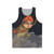 Captain Enthusiasm unisex tank top with a hand-drawn superhero design