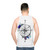 Unisex tank top with wanderlust compass design and world map - men back