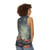 Nostalgic unisex tank top with retro space-inspired graphic design - women back