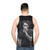 Canserbero unisex tank top with black and white portrait graphic - men back