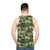 Green cat camouflage pattern unisex tank top - men back
