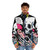 A stylish puffer jacket with a vintage comic-inspired design - men front